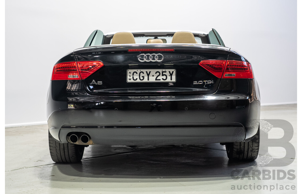 05/2012 Audi A5 2.0 TDI 8T MY12 2d Cabriolet Black 2.0L