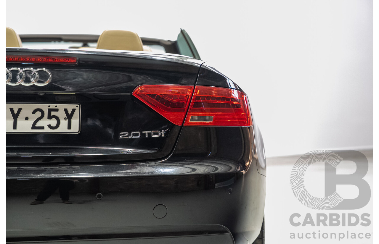 05/2012 Audi A5 2.0 TDI 8T MY12 2d Cabriolet Black 2.0L