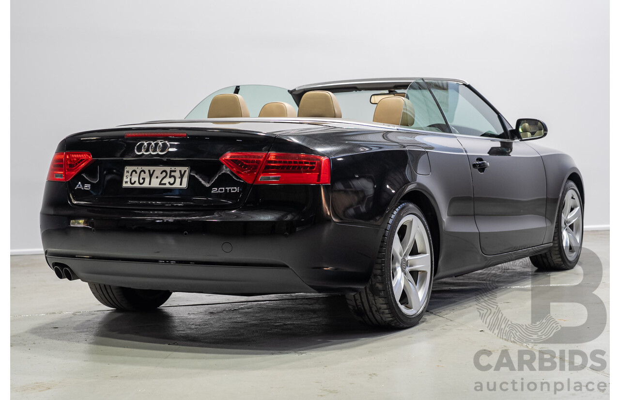 05/2012 Audi A5 2.0 TDI 8T MY12 2d Cabriolet Black 2.0L