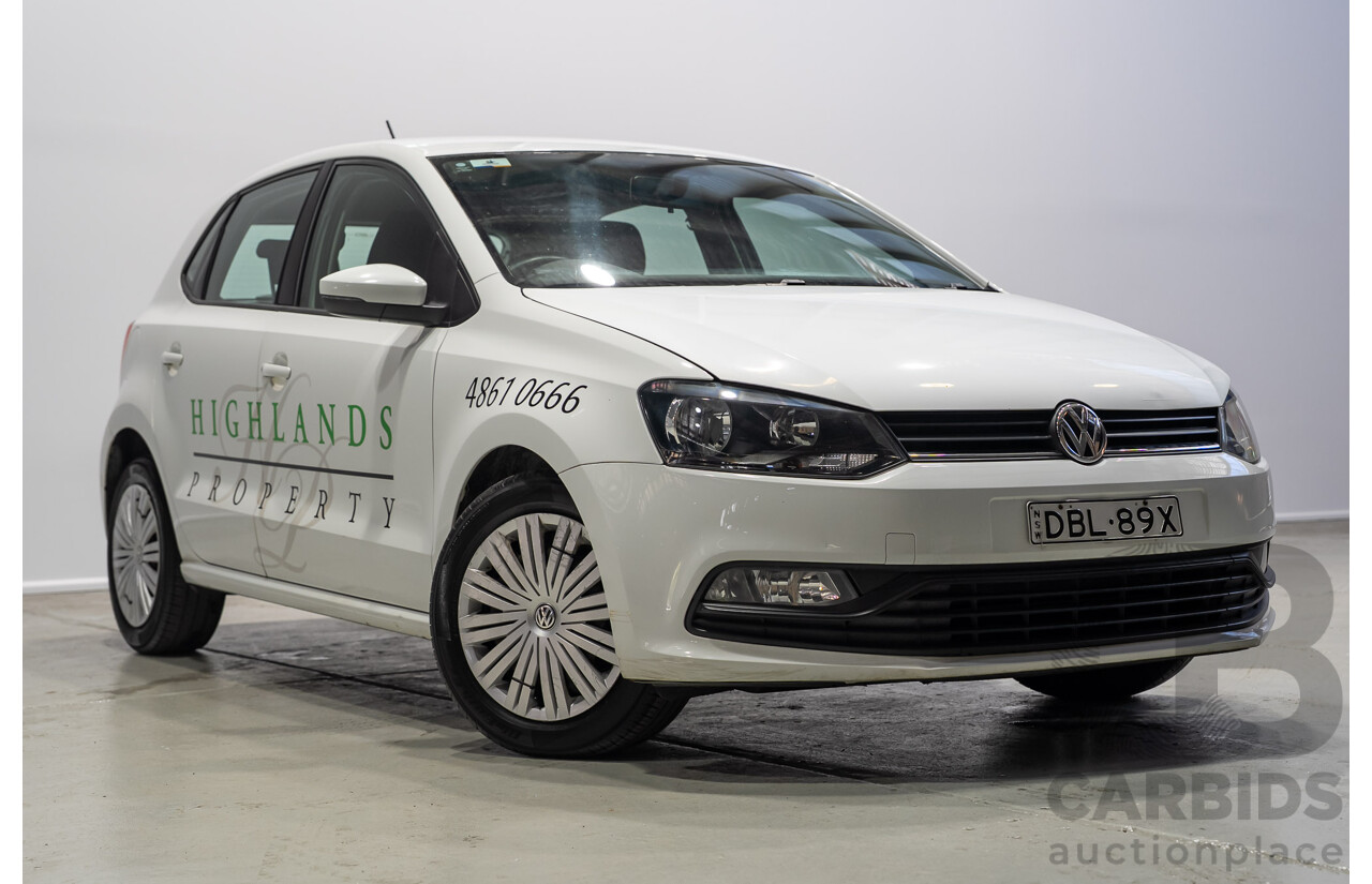 10/2015 Volkswagen Polo 66 TSI Trendline 6R MY16 5d Hatchback White Turbo 1.2L