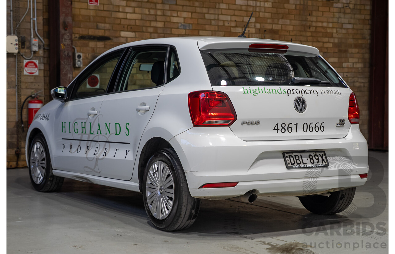 10/2015 Volkswagen Polo 66 TSI Trendline 6R MY16 5d Hatchback White Turbo 1.2L