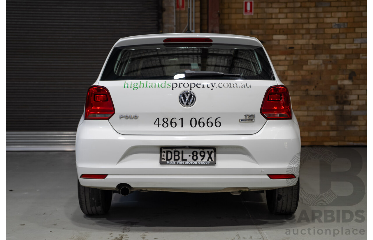 10/2015 Volkswagen Polo 66 TSI Trendline 6R MY16 5d Hatchback White Turbo 1.2L