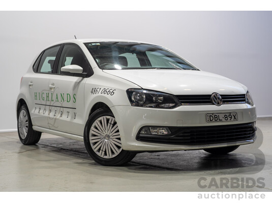 10/2015 Volkswagen Polo 66 TSI Trendline 6R MY16 5d Hatchback White Turbo 1.2L