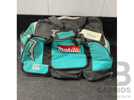 MAKITA 18V Power Tools and Bag, Inlcuding Jobsite Radio (BMR102), Rotary Hammer Drill (DHR242) and Others - Lot of 7