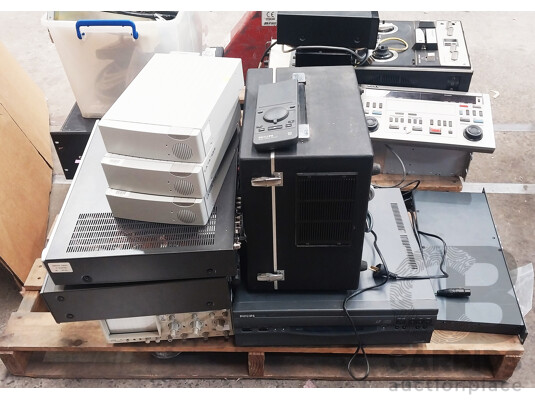 Pallet of Professional Audio Equipment Sony, Phillips, Denon & More
