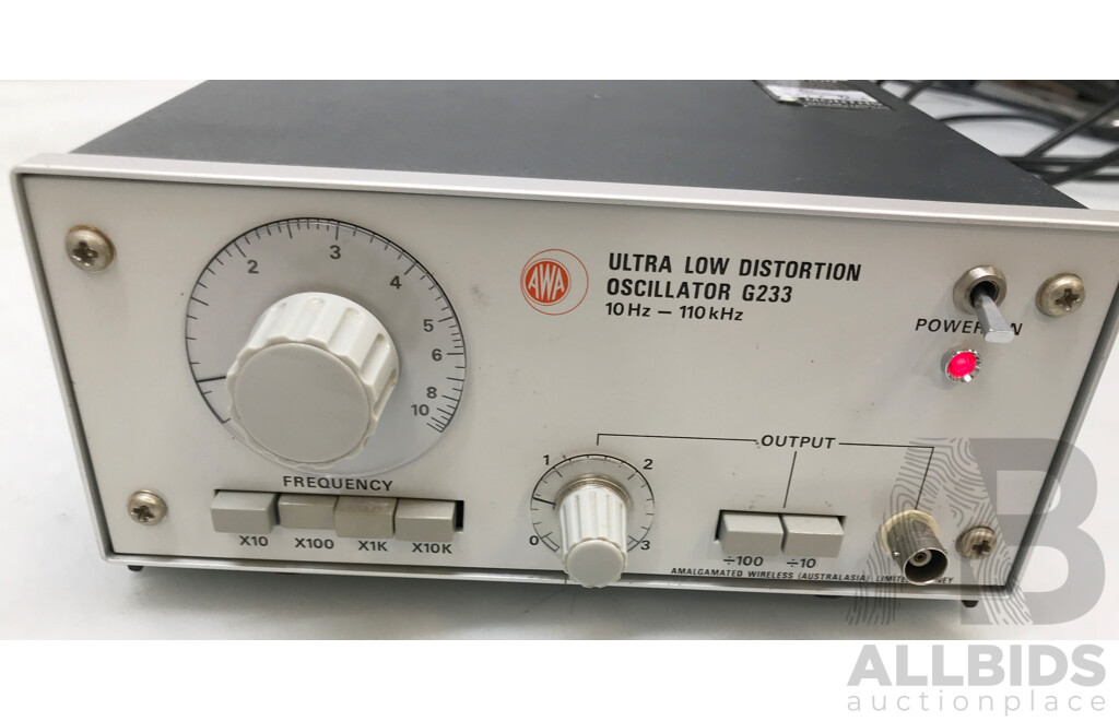 AWA G233 Ultra Low Distortion Oscillator and A248 Wow & Flutter Meter