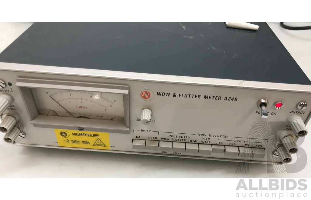 AWA G233 Ultra Low Distortion Oscillator and A248 Wow & Flutter Meter