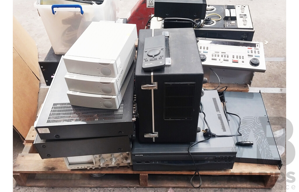 Pallet of Professional Audio Equipment Sony, Phillips, Denon & More