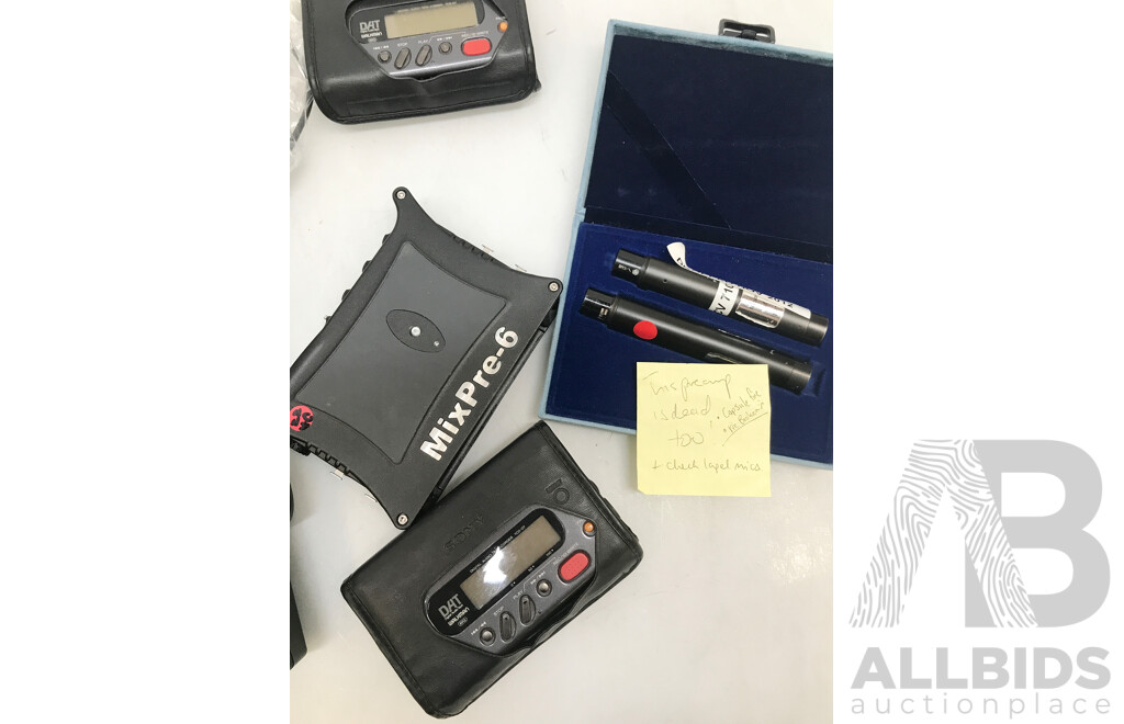 Lot of Assorted Condenser Microphones, Audio Tape Recorders, and Other Equipment/Accessories