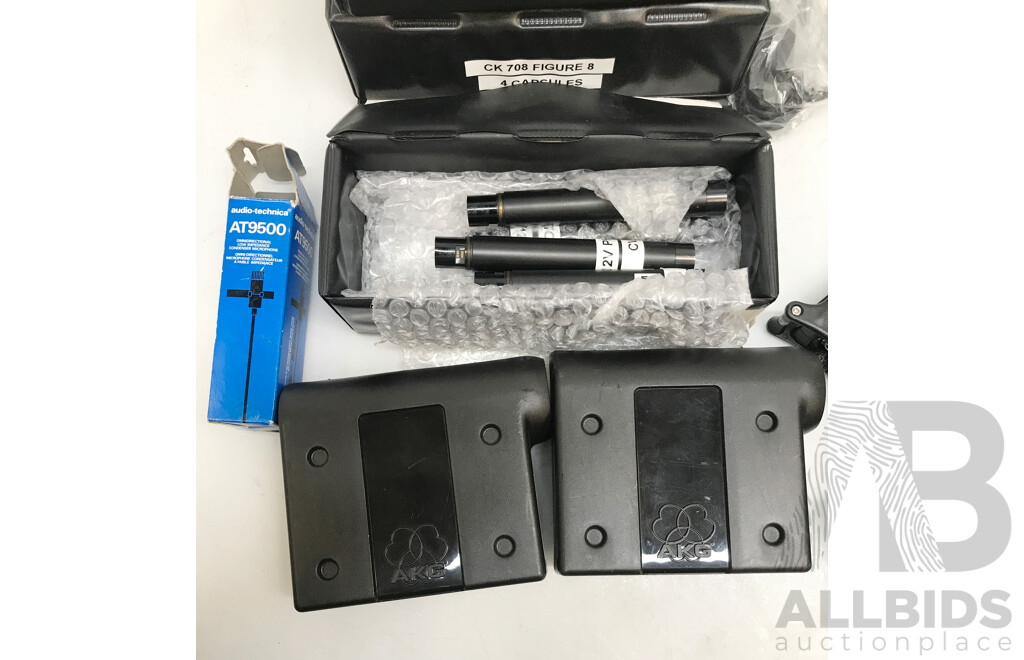 Lot of Assorted Condenser Microphones, Audio Tape Recorders, and Other Equipment/Accessories