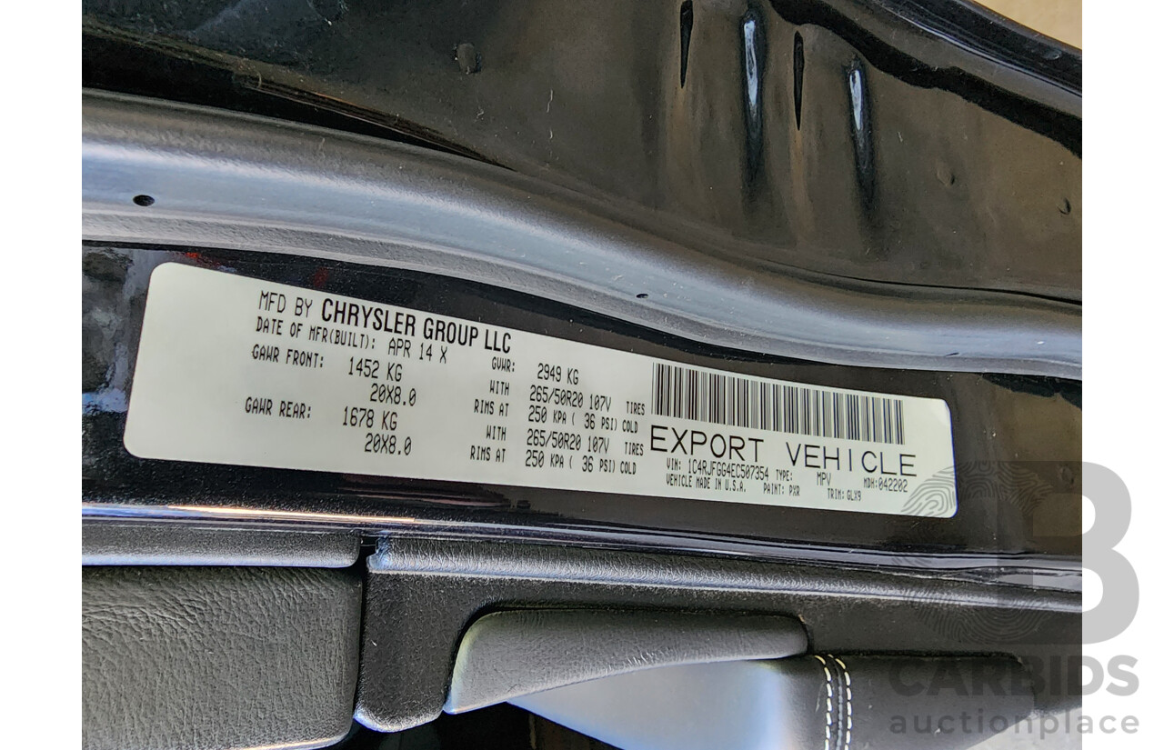 07/2014 Jeep Grand Cherokee Overland (4x4) WK MY14 4d Wagon Black 3.6L
