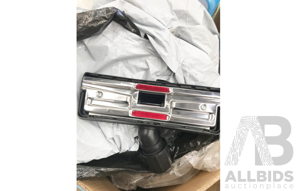 Lot of Assorted Catering/Restaurant Equipment Including Aprons, Containers,  Baskets, Mixing Bowls, Vacuum Universal Heads, and More