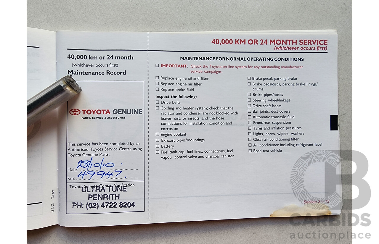 09/2006 Toyota Tarago GLi ACR50R 4d Wagon White 2.4L
