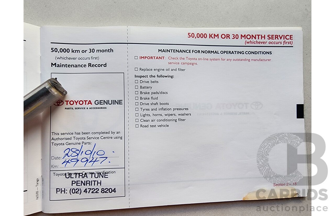 09/2006 Toyota Tarago GLi ACR50R 4d Wagon White 2.4L