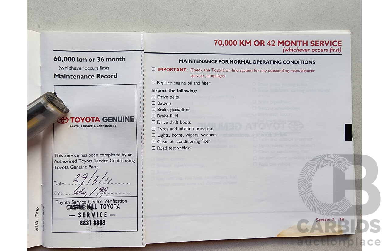 09/2006 Toyota Tarago GLi ACR50R 4d Wagon White 2.4L