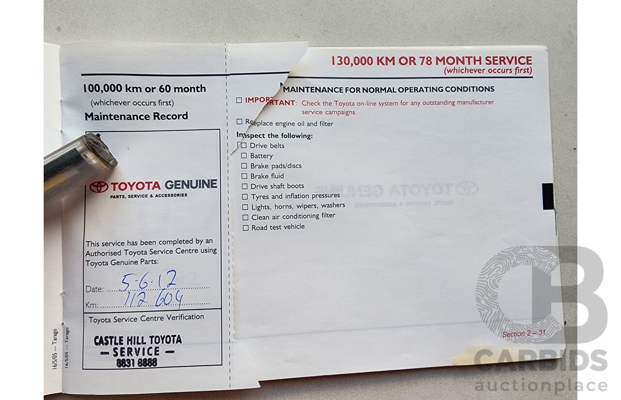 09/2006 Toyota Tarago GLi ACR50R 4d Wagon White 2.4L