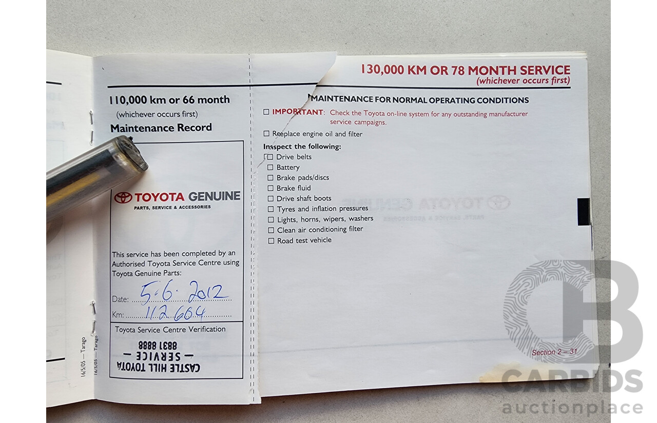 09/2006 Toyota Tarago GLi ACR50R 4d Wagon White 2.4L