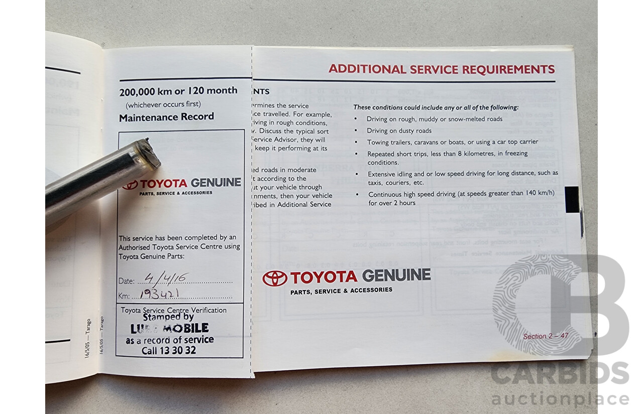 09/2006 Toyota Tarago GLi ACR50R 4d Wagon White 2.4L