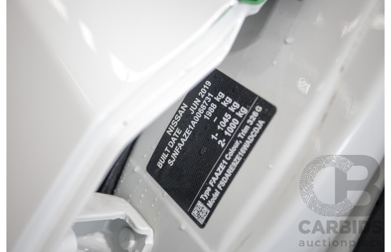 4/2020 Nissan Leaf ZE1 4d Hatchback Super White Dedicated Electric EV 110kw