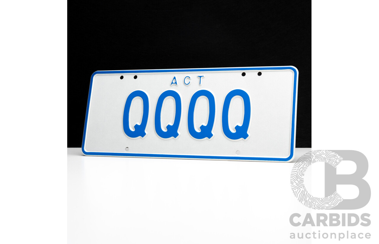 ACT 4 Character Motor Vehicle Number Plate - QQQQ