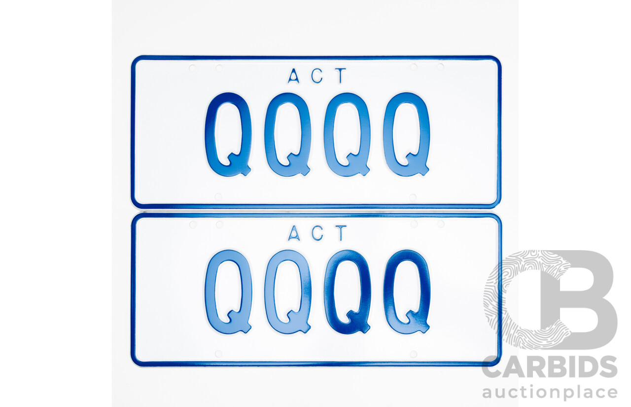 ACT 4 Character Motor Vehicle Number Plate - QQQQ