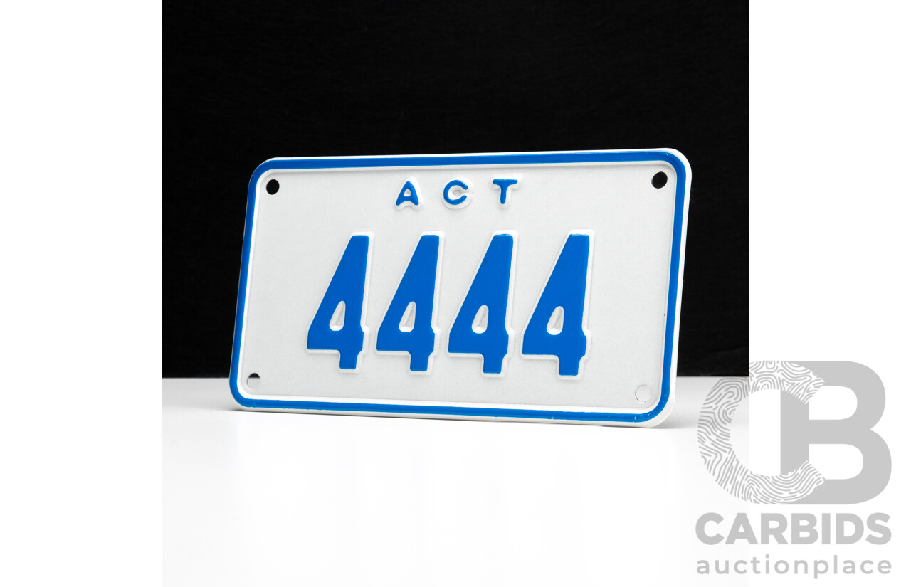 ACT MOTORBIKE NUMBER PLATE - 4444