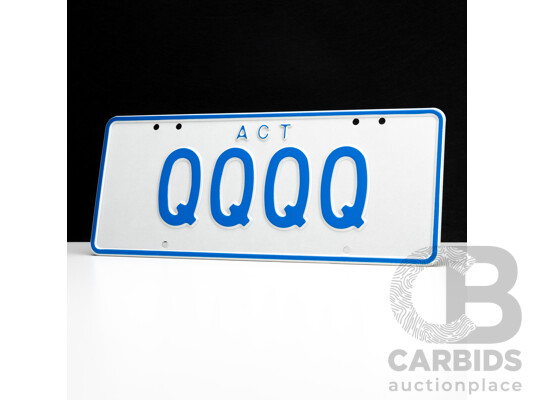 ACT 4 Character Motor Vehicle Number Plate - QQQQ