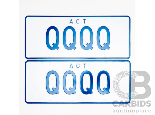 ACT 4 Character Motor Vehicle Number Plate - QQQQ
