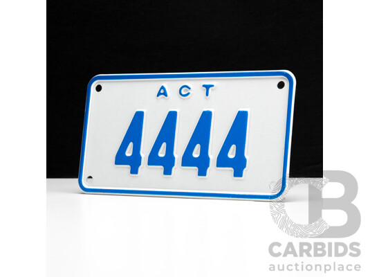 ACT MOTORBIKE NUMBER PLATE - 4444