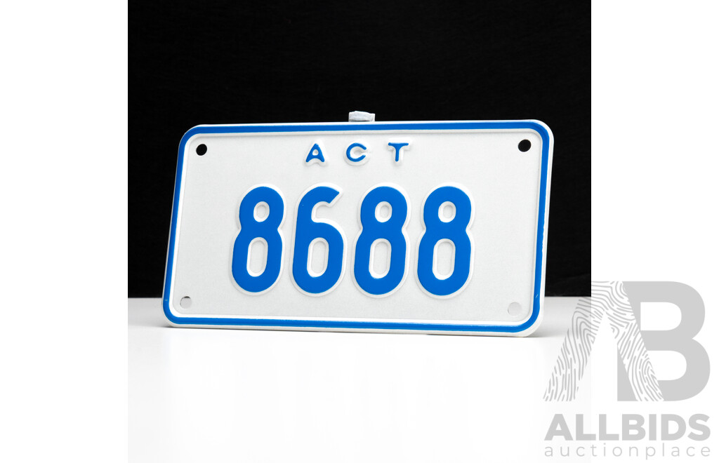 ACT MOTORBIKE NUMBER PLATE - 8688