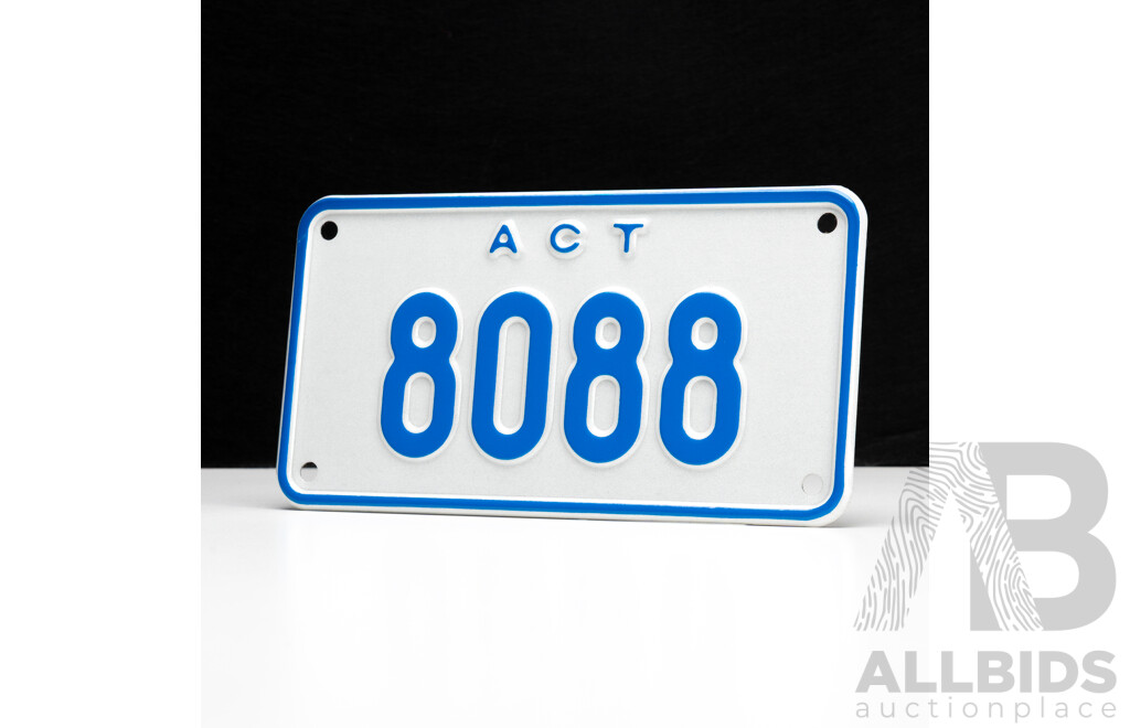 ACT MOTORBIKE NUMBER PLATE - 8088