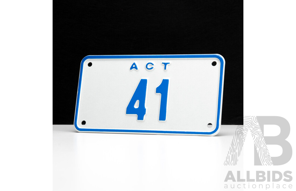 ACT Two Digit  MOTORBIKE NUMBER PLATE - 41
