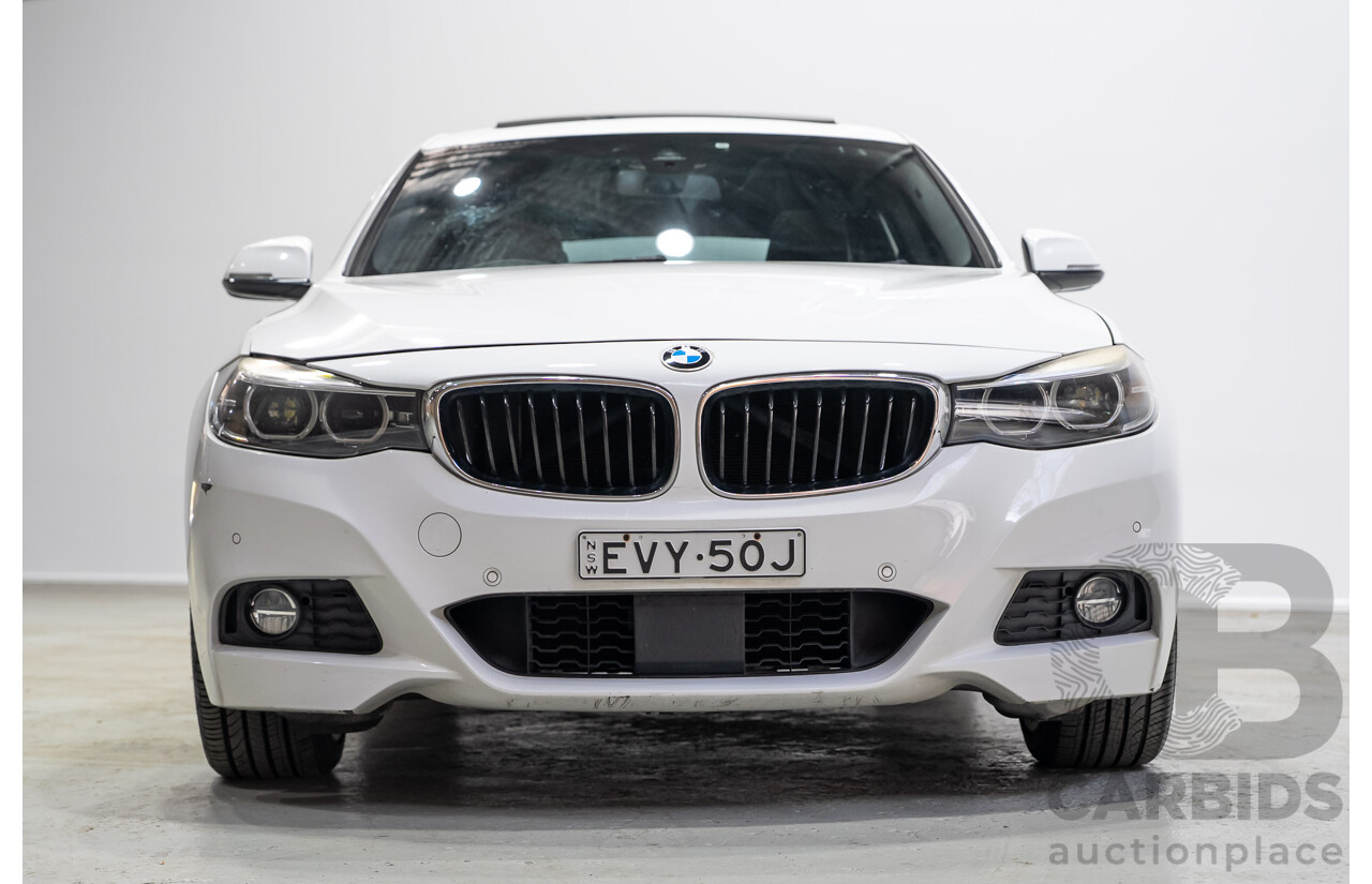 01/2017 BMW 330i M Sport Gran Turismo (RWD) F34 LCI MY17 5d Hatchback White Turbo 2.0L
