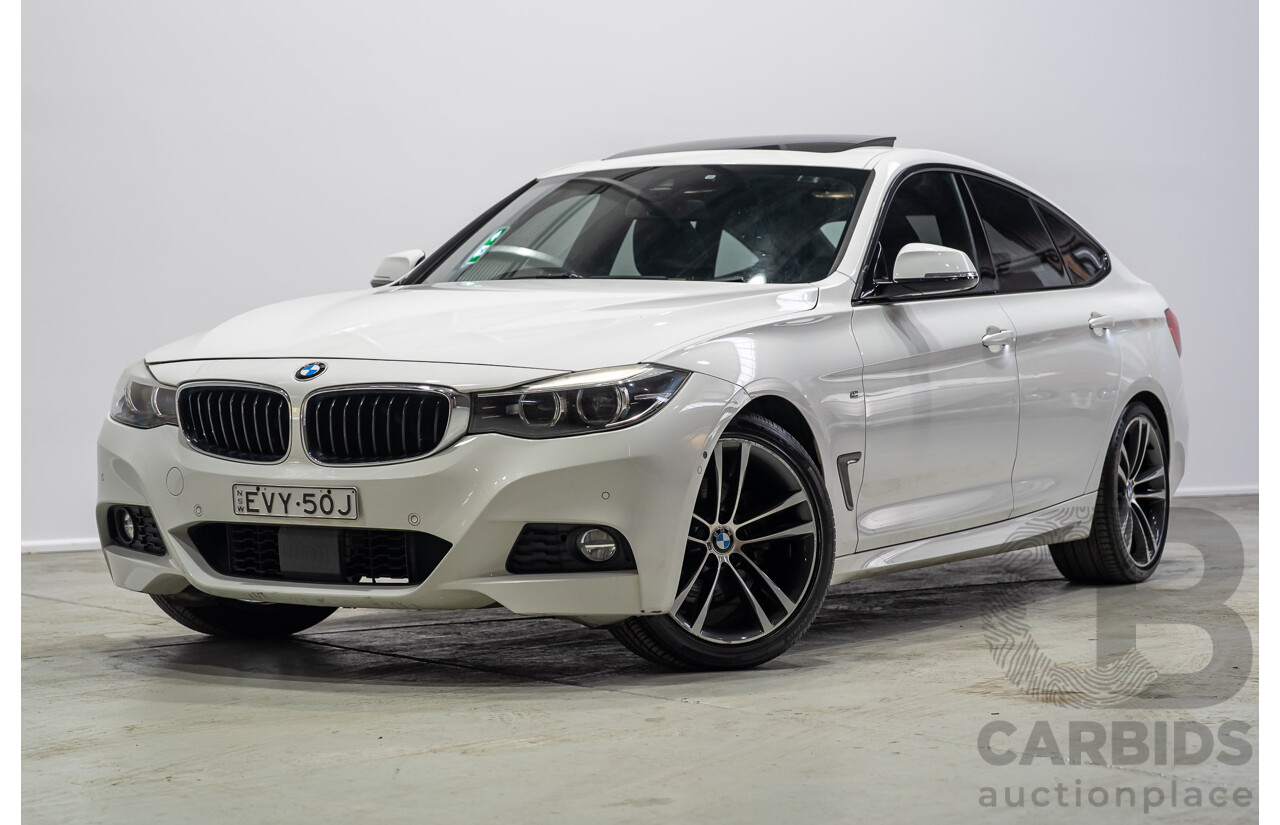 01/2017 BMW 330i M Sport Gran Turismo (RWD) F34 LCI MY17 5d Hatchback White Turbo 2.0L