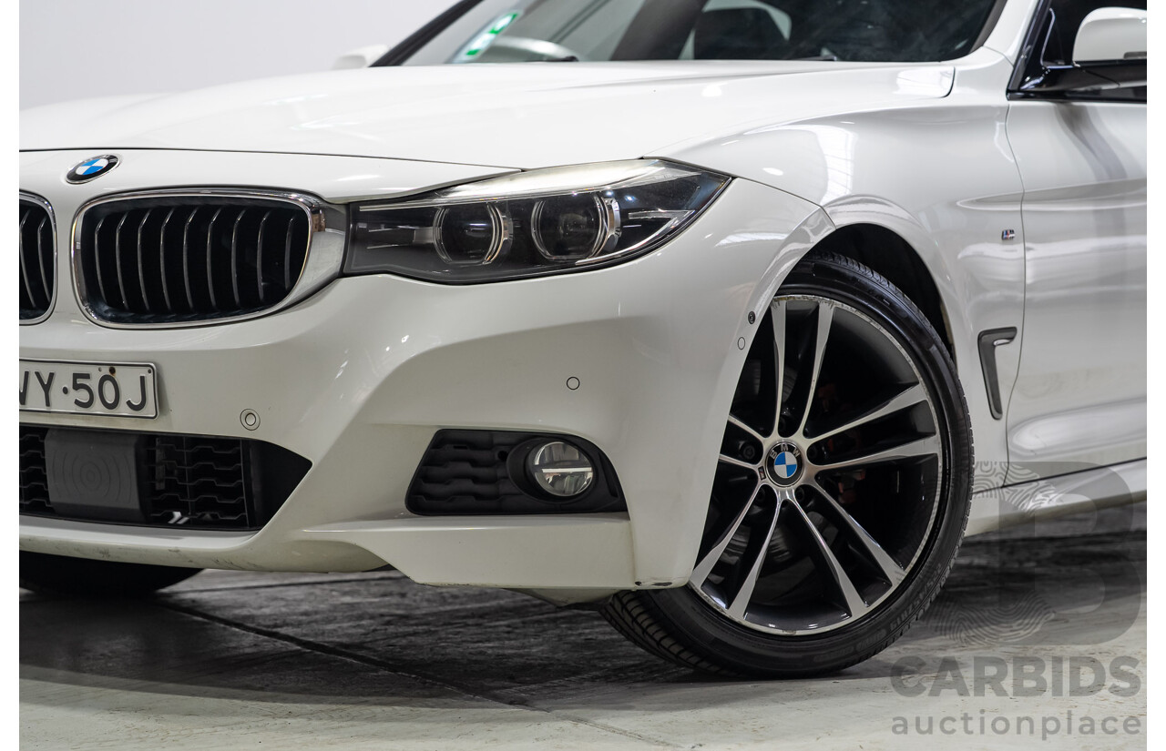 01/2017 BMW 330i M Sport Gran Turismo (RWD) F34 LCI MY17 5d Hatchback White Turbo 2.0L
