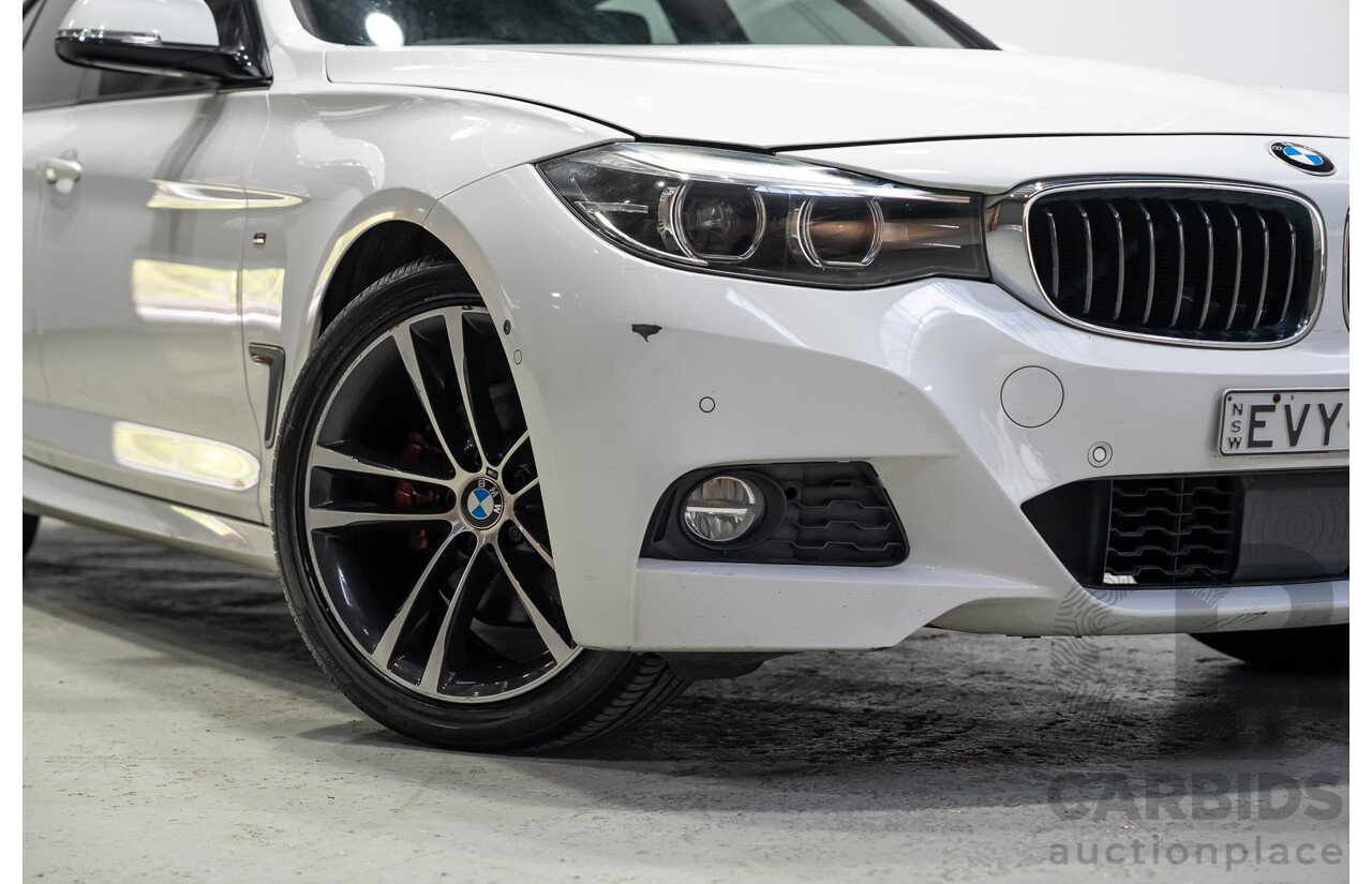 01/2017 BMW 330i M Sport Gran Turismo (RWD) F34 LCI MY17 5d Hatchback White Turbo 2.0L