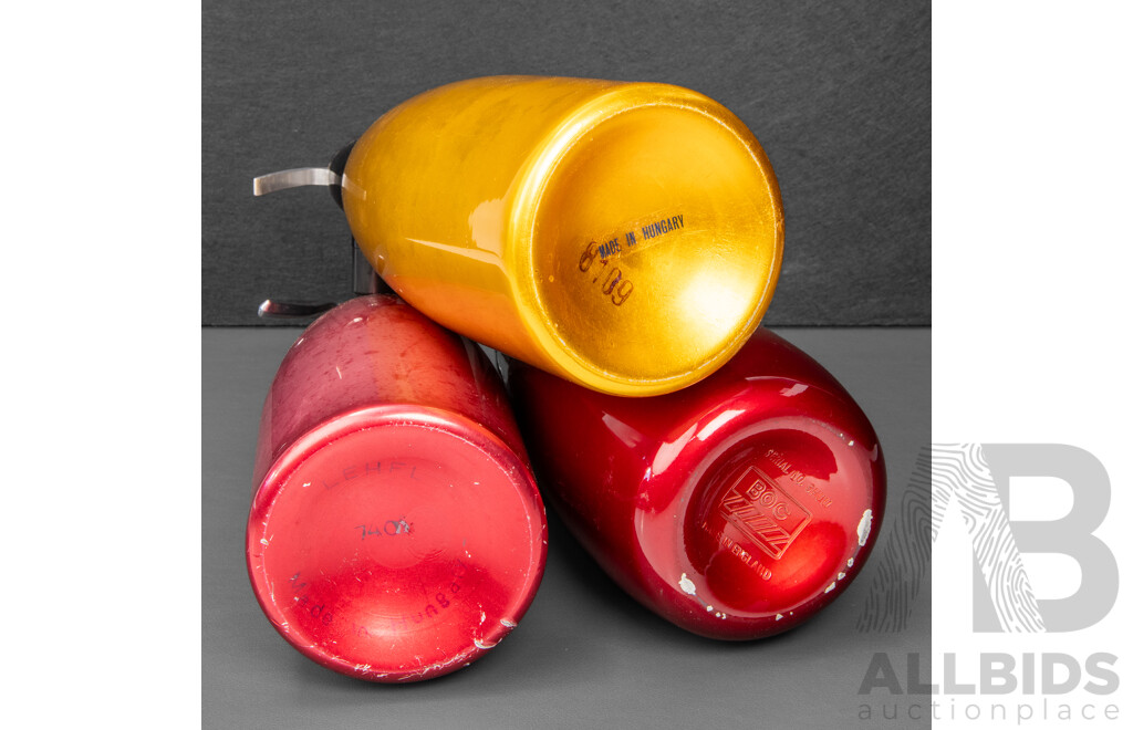 Collection of Three Vintage Anodised Soda Syphons
