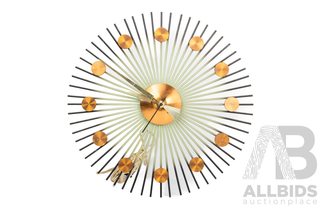 Vintage German Kubler Starburst Wall Clock