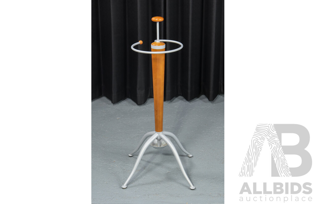 Modernist Italian Timber and Metal Umbrella Stand