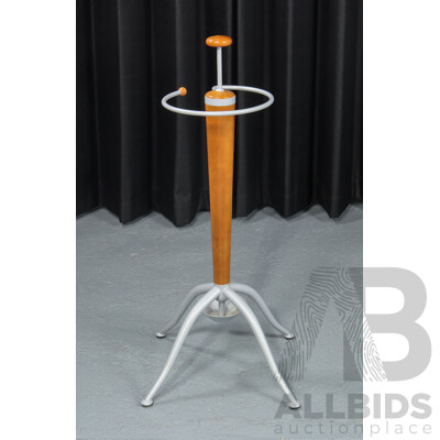 Modernist Italian Timber and Metal Umbrella Stand