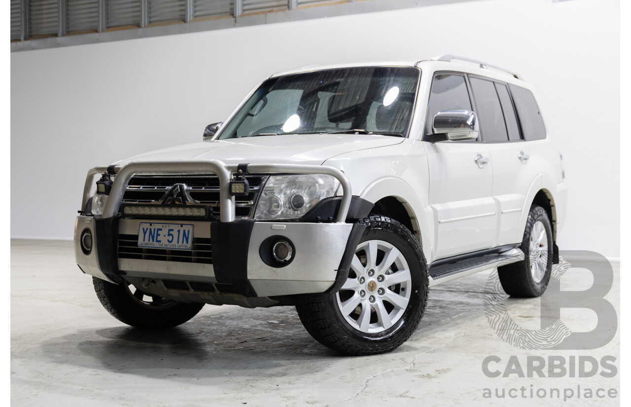 06/2010 Mitsubishi Pajero Exceed LWB (4x4) NT MY10 4d Wagon White Turbo Diesel 3.2L
