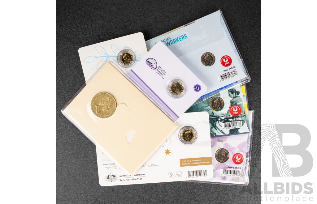 Collection of Australian Commemorative Coins and PNCs Including Two Dollars 2022 Frontline Workers, 2021 Ambulance Services, Two 2024 Animals in War, 2023 Fiftieth Anniversary Vietnam War..............