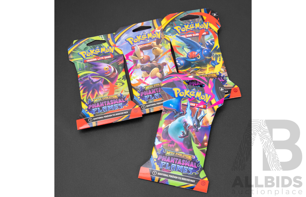 Four Pokemon Phantasmal Flames Mega Evolution Booster Packs