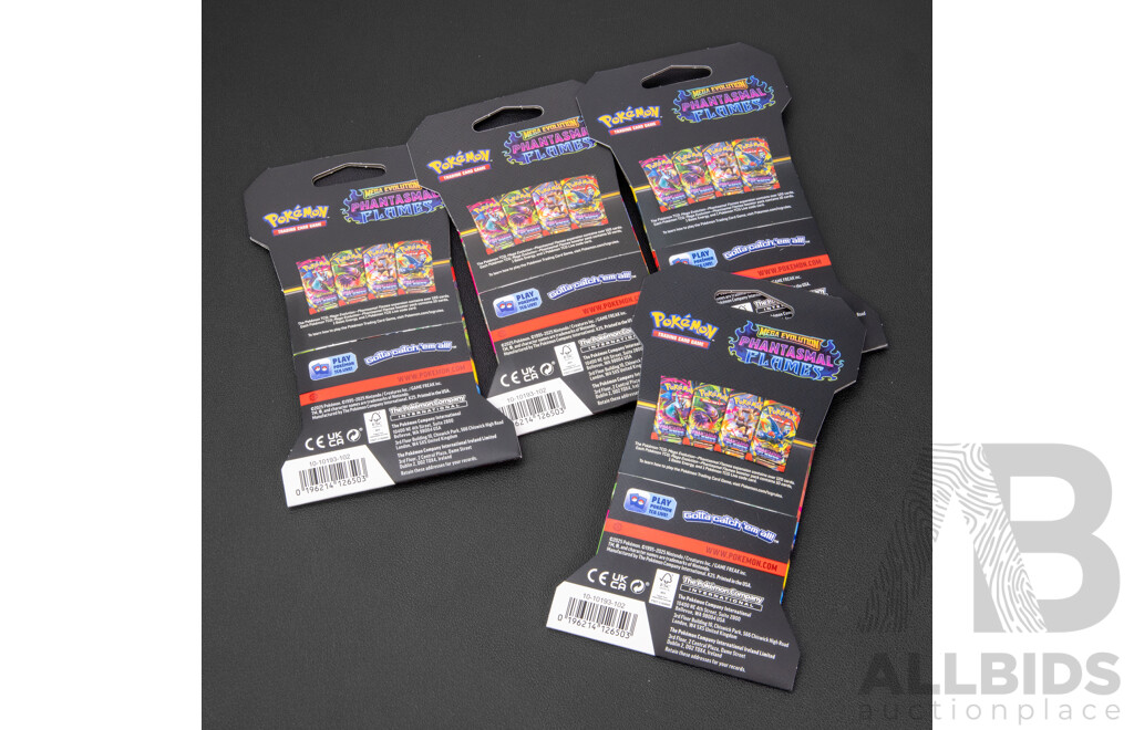 Four Pokemon Phantasmal Flames Mega Evolution Booster Packs