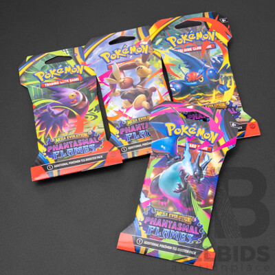 Four Pokemon Phantasmal Flames Mega Evolution Booster Packs