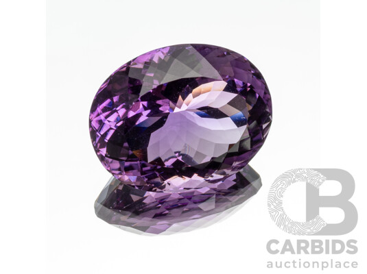 42.3ct Strong Purple Multi Faceted Oval Amethyst