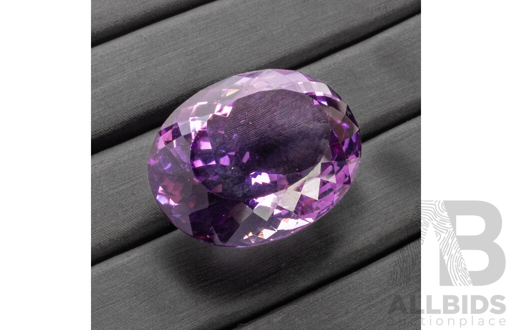 42.3ct Strong Purple Multi Faceted Oval Amethyst