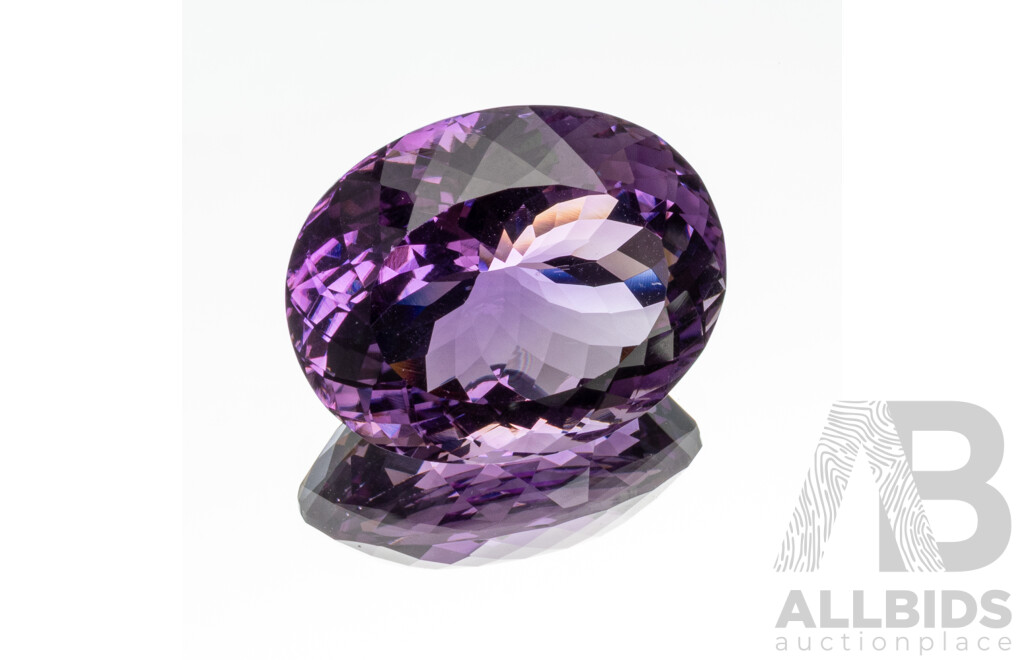 42.3ct Strong Purple Multi Faceted Oval Amethyst