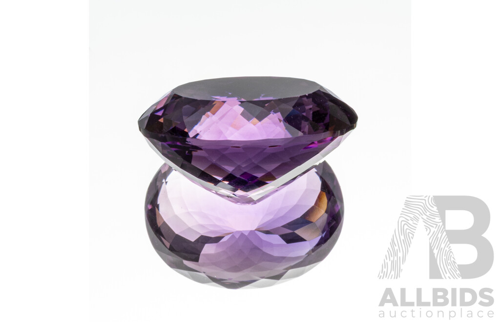 42.3ct Strong Purple Multi Faceted Oval Amethyst