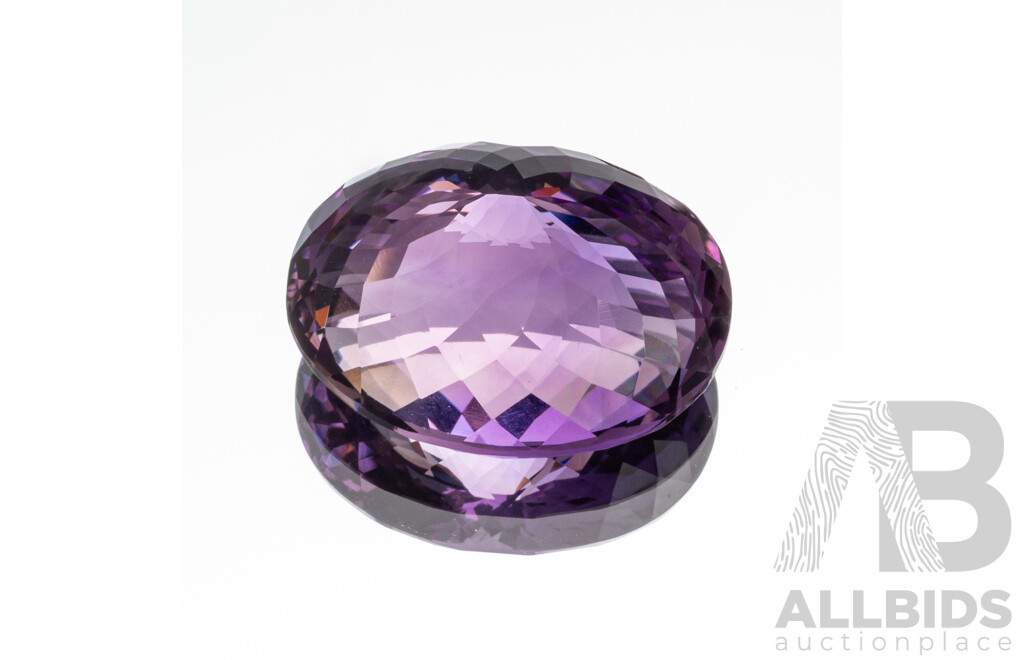 42.3ct Strong Purple Multi Faceted Oval Amethyst